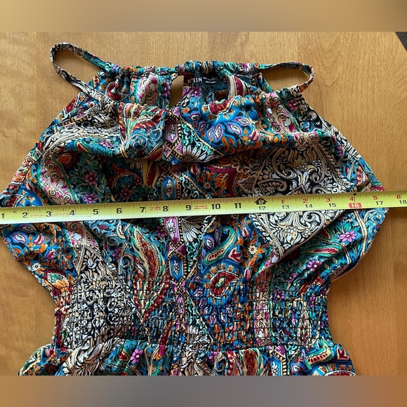 Halter Romper Paisley Print Size 6. High Waisted Elastic Waistband Detail. NWOT - Picture 7 of 10